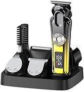 KOMINGDON 6-in-1 Hair Clipper Beard Trimmer for Men, All-in-One Men's Grooming Kit for Nose,Ear,B...