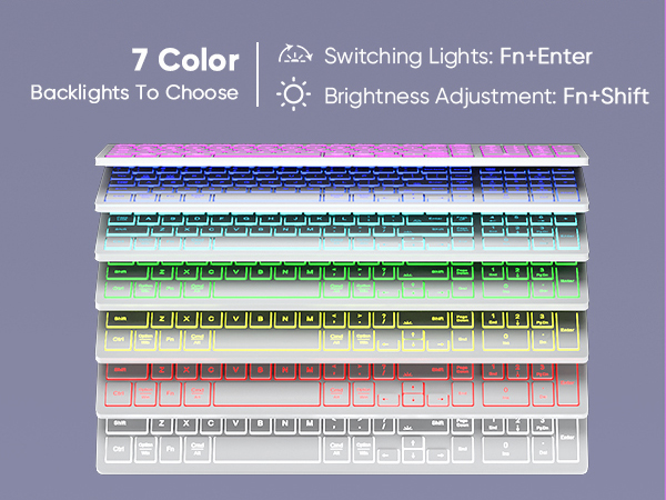 7 color backlight keyboard