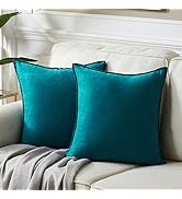 Fancy Homi 2 Packs Premium Faux Suede Decorative Throw Pillow Covers, Super Soft Square Pillow Ca...