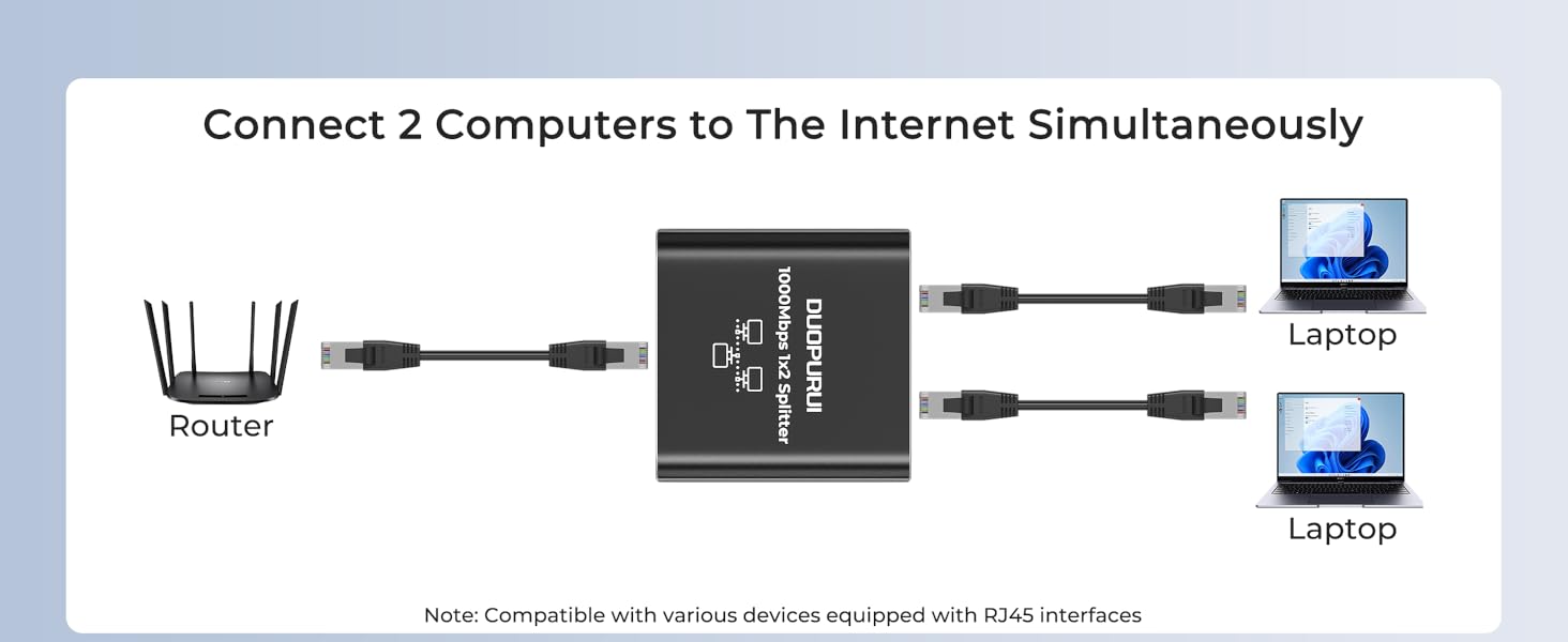 rj45 splitter 1 to 2 ethernet cable extender ethernet switch 2 port switch ethernet
