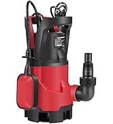 Sump Pump,1HP Submersible Electric Water Pump with 3700GPH Automatic Float Switch for Pool Draini...