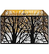 Metal Large Rectangular Lampshade For Table Lamp Floor Lamps,8"×14"×9" Black Outside Gold Inside ...