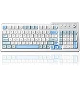 Aula F3099 Wireless Keyboard with Media Knob, Tri-Mode BT5.0/2.4GHz/USB-C Cute Creamy Keyboard wi...