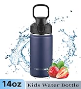 FristChoice Kids Insulated Water Bottle with Straw,14oz Stainless Steel Water Bottle,BPA-free and...