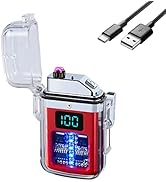 GADATOP Electronic Rechargeable Lighter, Electric Arc Lighter, Transparent Waterproof Double Arc ...