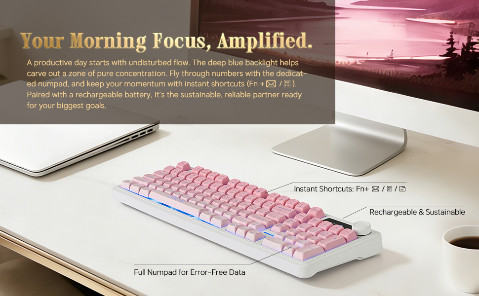 focus, numpad, shortcuts, rechargeable
