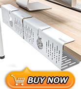 NODOCA No Drill Under Desk Cable Management Tray, 14'' Wire Management, Punch-Free Clamp on, Meta...