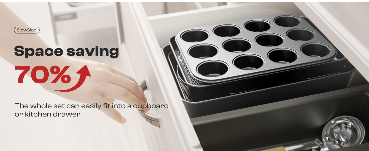 Carbon Steel Baking Set: Oven Mitts, Kitchen Utensils, and Metal Rack, Easy Stack Storage
