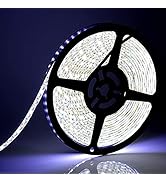 600 LEDs Light Strip Waterproof Cool White 7000K, SUPERNIGHT 16.4FT LED Rope Lighting Flexible Ta...