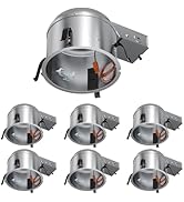 Anyhome 6 Pack 6 Inch Recessed Lighting Housing Shallow, 2024 Version IC Rated &amp; Air Tight Can Li...