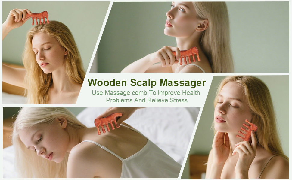 Natural wood scalp brush