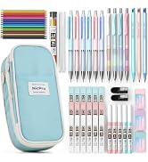 Nicpro 45PCS Aesthetic School Supplies with Pencil Case, Mechanical Pencils 0.5mm, 0.7mm, 0.9mm &amp;...