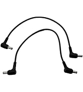 UpperFu 2Pcs DC 5.5mm x 2.5mm 90 Degree Right Angle Male to Male Plug Power Adapter Cable Extensi...