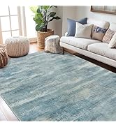 Mightree 4x6 Washable Area Rug – Soft Faux Wool Low Pile Carpet for Living Room, Bedroom, Dining ...