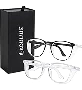 Aqulius 2 Pack Stylish Safety Glasses Goggles, Scratch Resistant, Safety Glasses for Women, Blue ...
