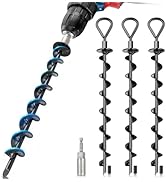 hannger Ground Anchors Screw in 4 Pack 15", Trampoline Stakes Heavy Duty High Wind, Shed Anchor K...