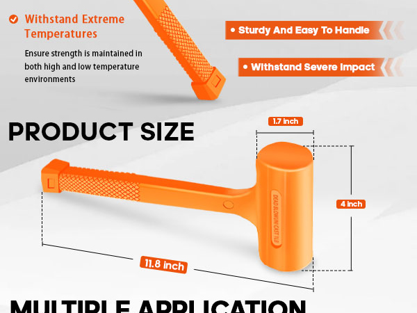 The hammer head of this anti-vibration hammer is crafted from high-quality thick steel and PVC.