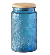 ANSQU 34oz BlueGlass Jar, Candy Jar with Lid, Vintage Colored Mason Jar for Kitchen Decorative Ja...