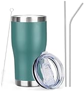 MEZMUT 20oz Coffee Tumbler with Lid and Straw Double Wall Vacuum Insulated Cup Stainless Steel Tr...