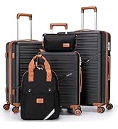 Cosbarn Luggage Sets 5 Piece Suitcases with Wheels, Suitcase Set ABS Hard Case Luggage with TSA L...