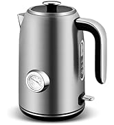 Pukomc Electric Kettle,1.7L Stainless Steel Electric tea kettle with Temperature Gauge, Fast Boil...