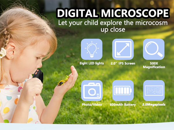 kids magnifying glass,handheld digital microscope
