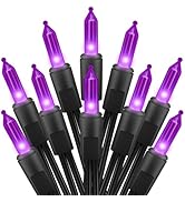 2 Pack Purple Halloween Mini Lights, 13 Feet 50 Count Totally 100 Count Incandescent Bulb Mini St...