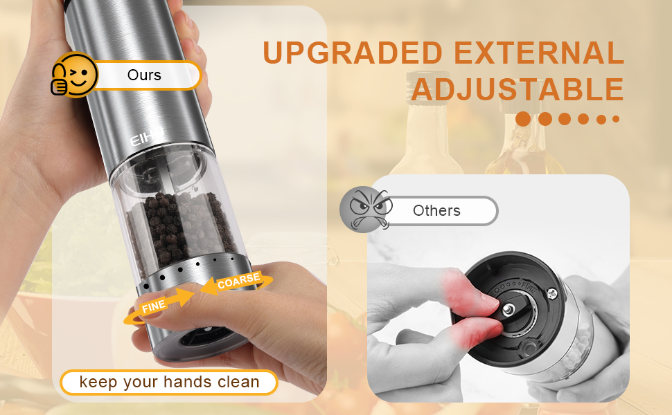 Electric Salt and Pepper Grinder Set Rechargeable