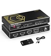 8K@60Hz 4K@120Hz HDMI2.1 Switch 2 in 1 Out with Audio Extractor eARC,ARC,7.1Ch,SPDIF 5.1Ch,48Gbps...