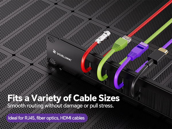 1U Brush Rack Cable Management