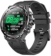 Yihou Mens Military Smart Watch Fitness Tracker Heart Rate Monitor Bluetooth Call Watch Blood Oxy...