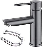 DIKUROOMS Bathroom Faucet, Single Handle Brass Sink Faucet Bathroom Single Hole with cUPC Assembl...