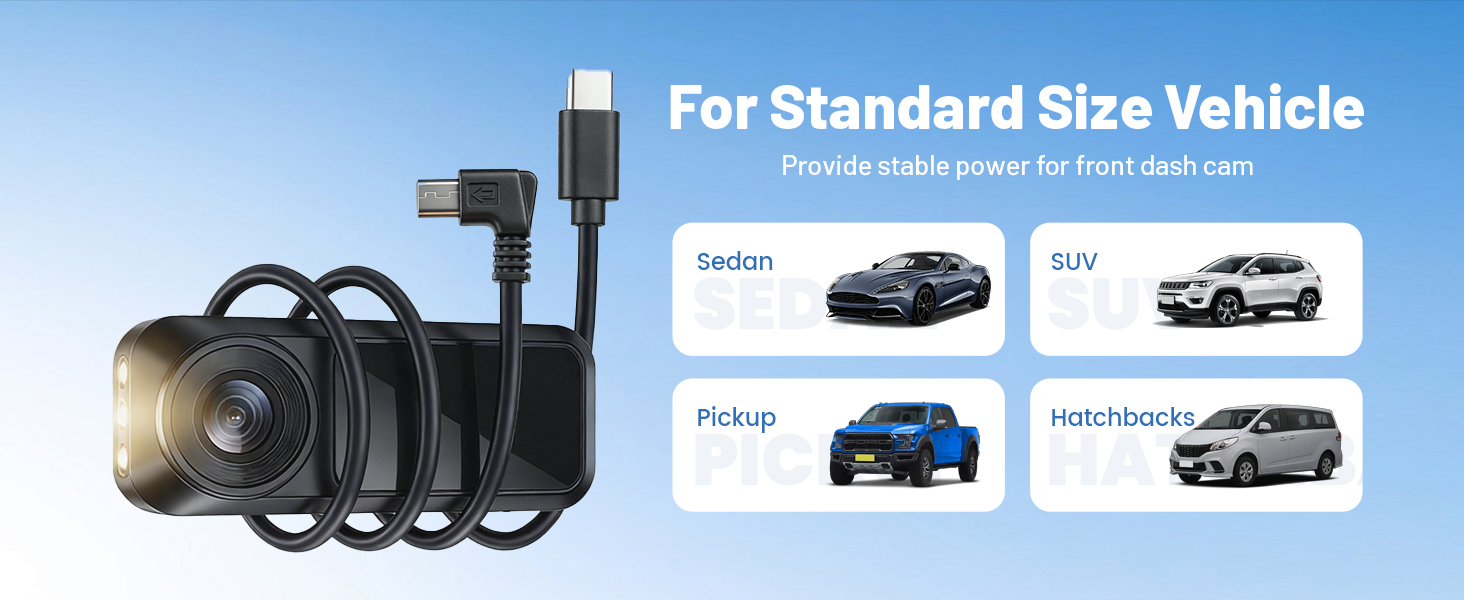 type c usb-c usb c to mini usb mini-b dash cam cable cord power supply charging adapter