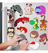 AIERSA Animal Fridge Magnets, 12Pcs Cute Animal Refrigerator Magnets for Whiteboard, Full Backing...