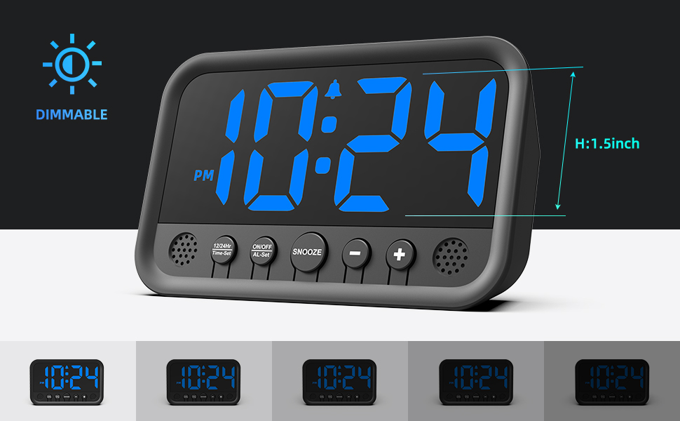 LED Digital Clock with Dimmable Brightness