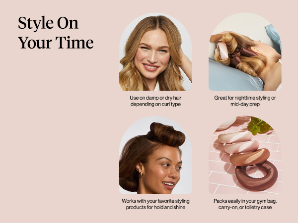 Kitsch Satin Hair Curlers, Heatless Curling Rod - Jumbo Flexi Rod,