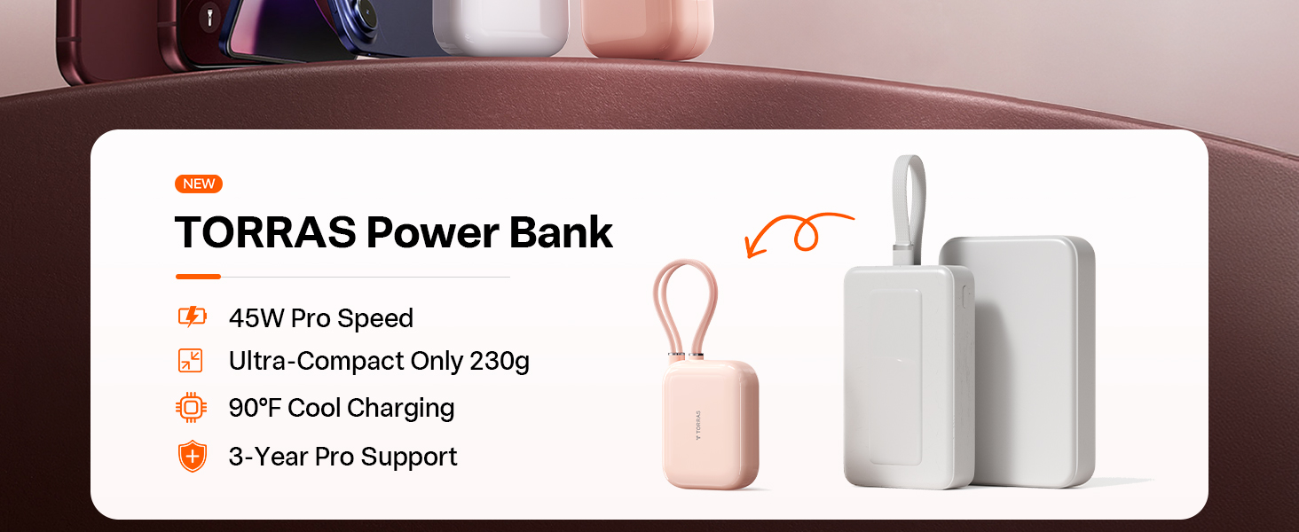 45W 10000mAh mini portable battery pack with smart temp control for iPhone 18 Pro Max Galaxy S26