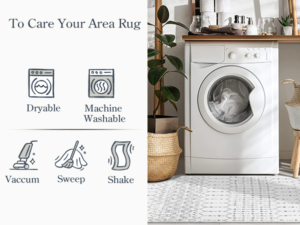 maching washable area rug