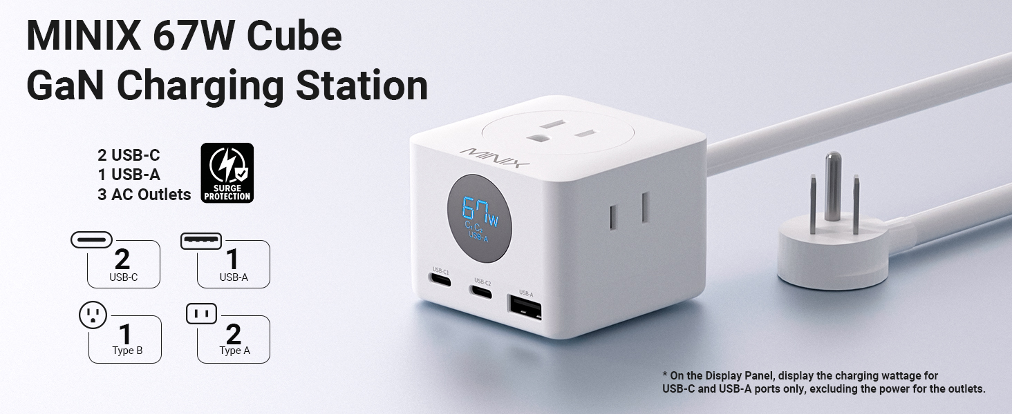 Minix Power Strip PA6513U Charging Station