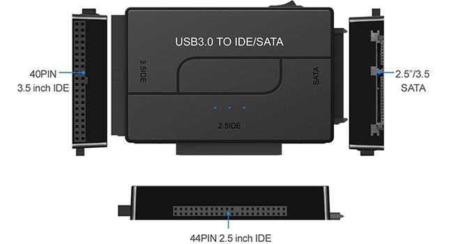 Connect to both IDE/ATA drives and popular SATA drives.
