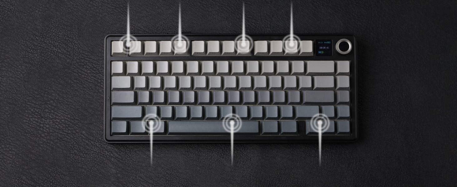 a keyboard with a gray and white keyboard