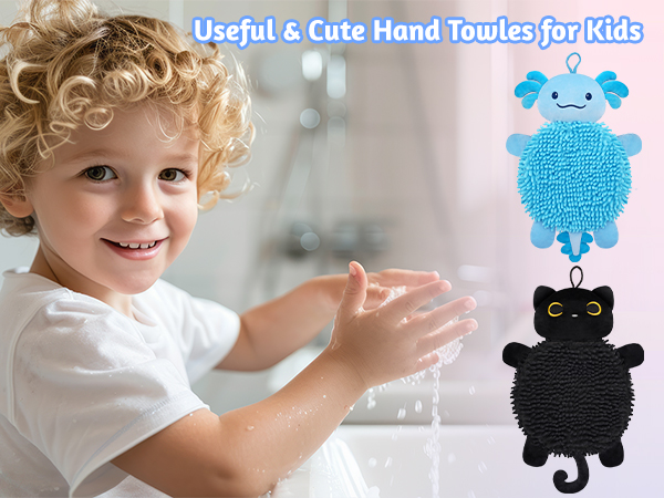 Fuzzy Ball Hand Towels with Hanging Loops Soft Decorative Bathroom Towels
