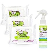 Baby Wipes Unscented &amp; Diaper Rash Cream Spray by Boogie Wipes, 3 Packs of 30 (90 Total Wipes), 1...