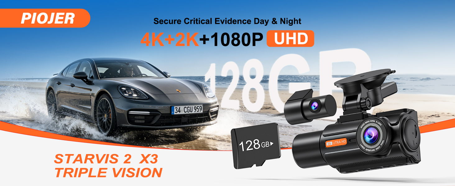 4K dash cam front and rear inside
