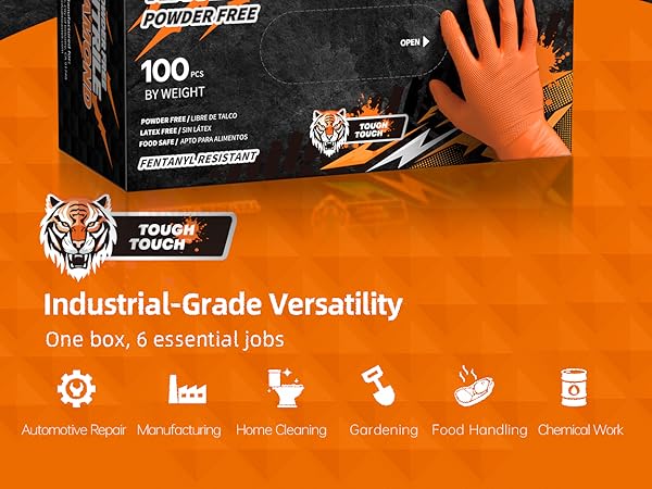 Beastek 8 mil nitrile gloves heavy duty industrial grade 100 pcs auto repair manufacturing cleaning