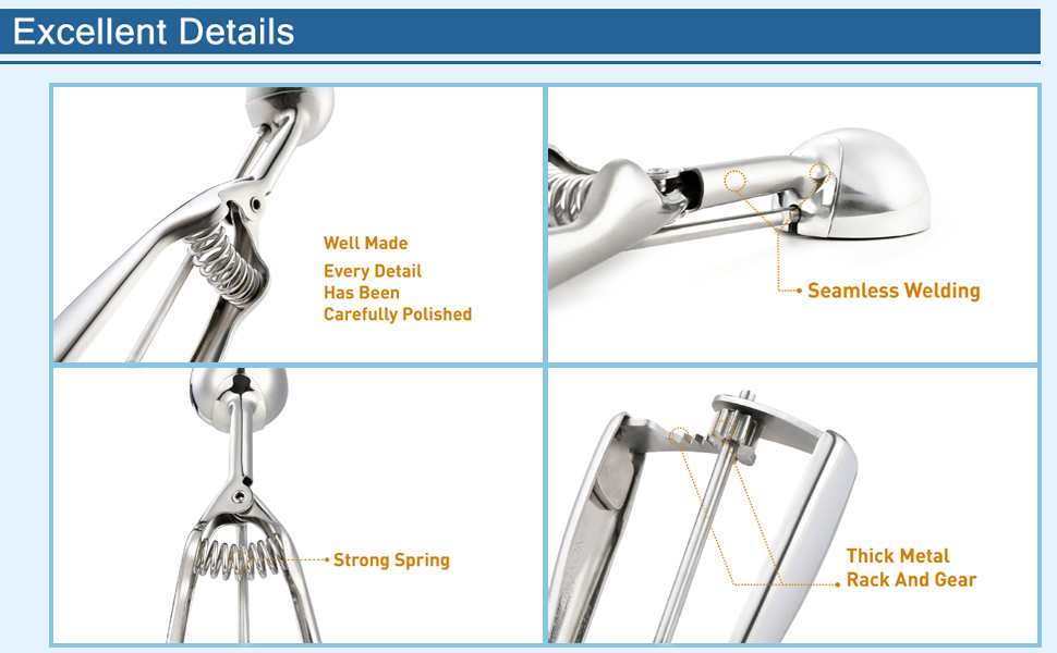 Excellent details of Solula Easy Squeeze-release scoop