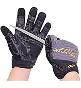HANDLANDY Mens Work Gloves Cut Resistant Level 3 Safety Gloves for Working