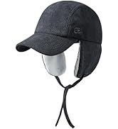 GADIEMKENSD Winter Trapper Hat with Ear Warmer Flaps Corduroy Baseball Cap for Men and Women