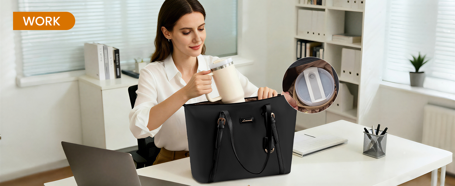 LOVEVOOK Laptop Tote Bag for Women Work 15.6 Inch Large Computer Purse Tote Bags for Teacher Nurse