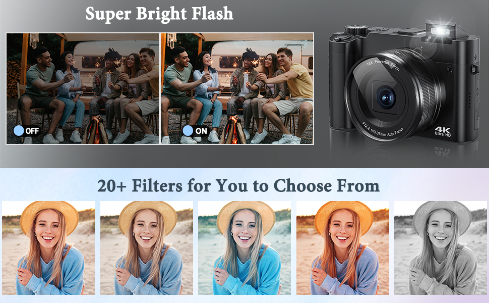 Digital camera with flash